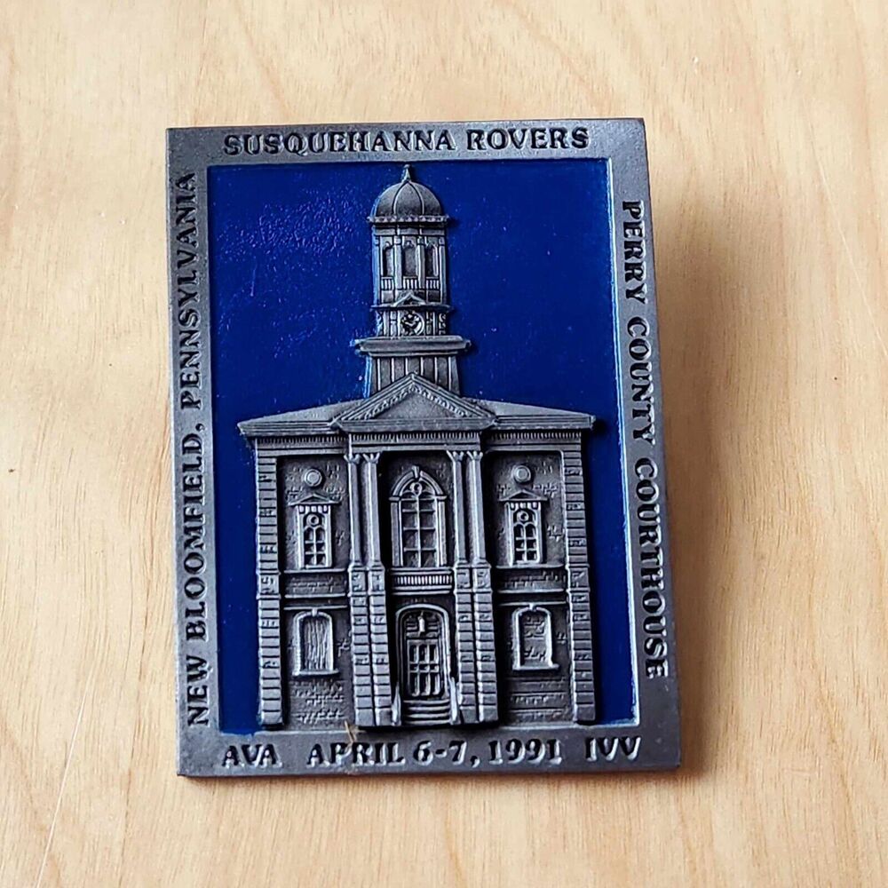 Vintage Susquehanna Rovers Brooch Pin 1991 New Bloomfield Perry Co Courthouse